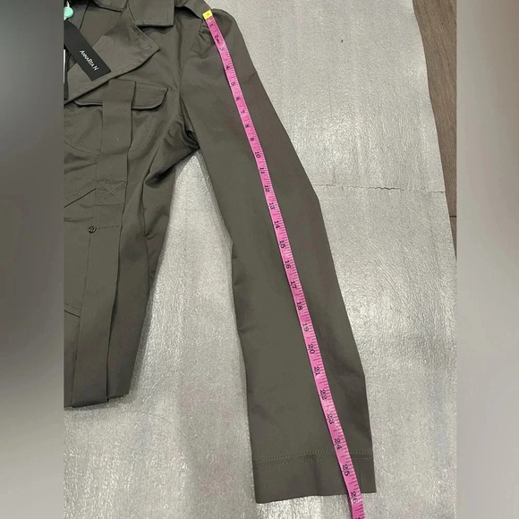 [46/US 10] AnnaRita N dark Gray Green Cotton Blazer - Picture 8 of 9